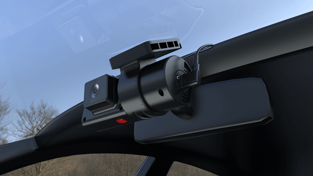 Uma instalação compacta junto ao retrovisor.